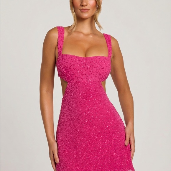 Oh Polly Vibrant Pink Backless Dress - Picture 3 of 6